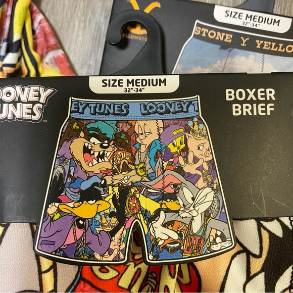 MENS CARTOON LICENSED BOXERS SIZE MEDIUM NEW SPONGEBOB/ LOONEY TUNES - Picture 3 of 7